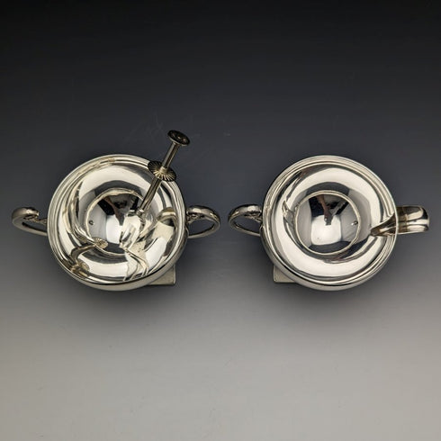 British Vintage Silver Plate Sugar Pot & Cream Jug